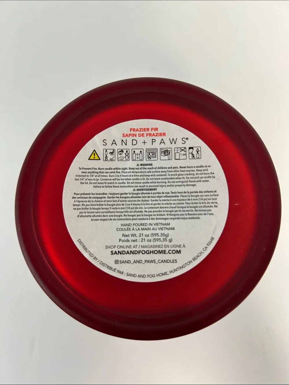 Sand + Paws NWT Unused Holiday 3 Wick Frazier Fir 21 Oz. Soy Wax Blend Candle